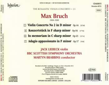 CD Max Bruch: Violin Concerto No 2, Op 44 • Adagio Appassionato, Op 57 • In Memorian, Op 65 • Konzertstück, Op 84