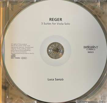 CD Max Reger: 3 Suites For Viola Solo