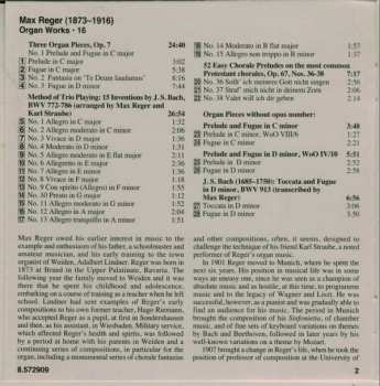 CD Max Reger: Organ Works Volume 16 - Three Organ Pieces, Op. 7 Method Of Trio Playing / Three Chorale Preludes, Op. 67, Nos. 36-38