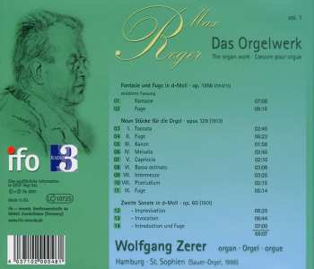 CD Max Reger: Das Orgelwerk Vol. 1