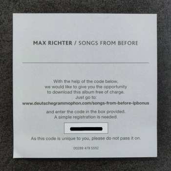 LP Max Richter: Songs From Before