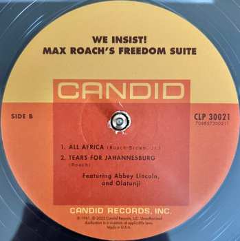 LP Max Roach: We Insist! Max Roach's Freedom Now Suite CLR
