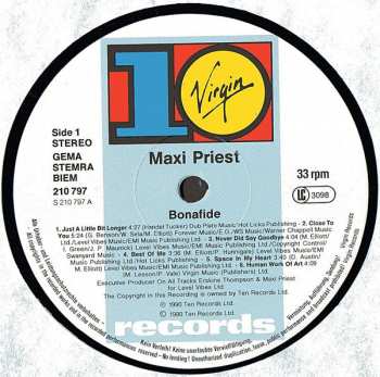 LP Maxi Priest: Bonafide