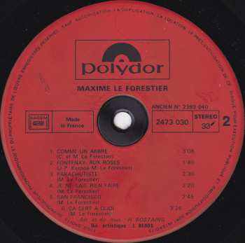LP Maxime Le Forestier: Maxime Le Forestier