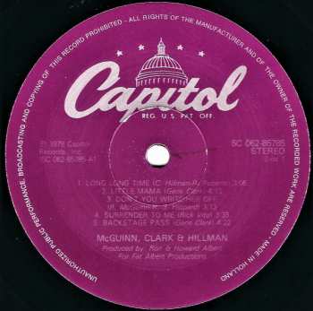 LP McGuinn, Clark & Hillman: McGuinn, Clark & Hillman