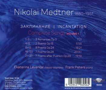 CD Nikolai Medtner: Incantation, Complete Songs, Vol. 1