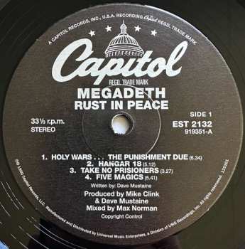 LP Megadeth: Rust In Peace