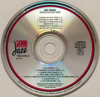 CD Mel Tormé: Songs Of New York