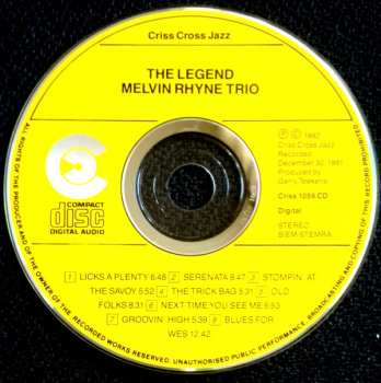 CD Melvin Rhyne Trio: The Legend