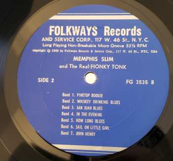 LP Memphis Slim: Memphis Slim And The Real Honky Tonk