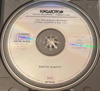 CD Felix Mendelssohn-Bartholdy: String Quartets D Major Op. 44 No. 1 / E Flat Major Op. 12