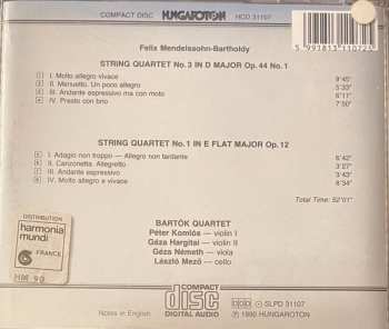 CD Felix Mendelssohn-Bartholdy: String Quartets D Major Op. 44 No. 1 / E Flat Major Op. 12