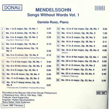 CD Felix Mendelssohn-Bartholdy: Mendelssohn: Song Without Words Vol. 1
