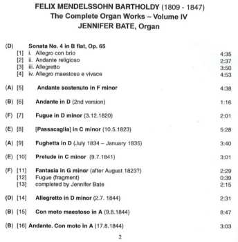 CD Felix Mendelssohn-Bartholdy: Complete Organ Works Volume Four