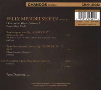 CD Felix Mendelssohn-Bartholdy: Songs Without Words, Volume 1 (Lieder Ohne Worte)