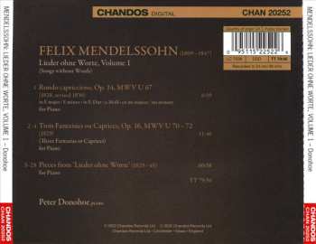 CD Felix Mendelssohn-Bartholdy: Songs Without Words, Volume 1 (Lieder Ohne Worte)