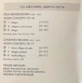 CD Johannes Brahms: Violin Concertos Op.64 & Op.77