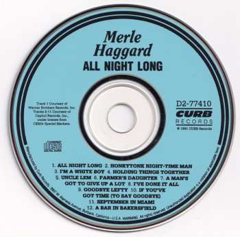 CD Merle Haggard: All Night Long