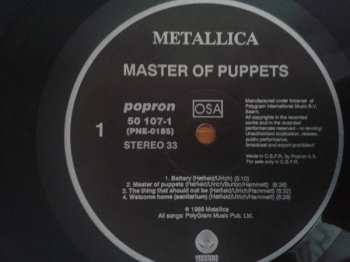 LP Metallica: Master Of Puppets (POPRON)