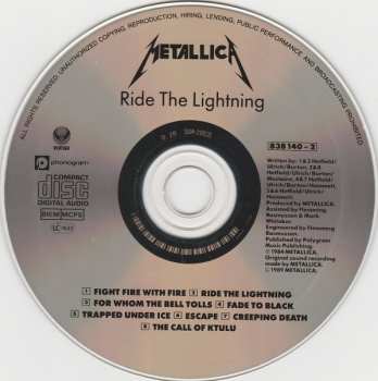 CD Metallica: Ride The Lightning