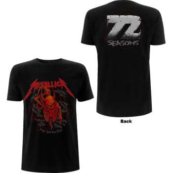 Merch Metallica: Metallica Unisex T-shirt: Skull Screaming Red 72 Seasons (back Print) (small) S