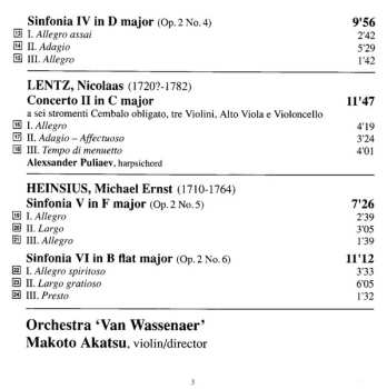 CD Orchestra Van Wassenaer: Six Sinfonie, Op. 2 / Two Harpsichord Concerti