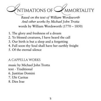 CD Michael John Trotta: Intimations Of Immortality