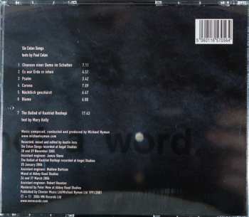 CD Michael Nyman: Six Celan Songs - The Ballad Of Kastriot Rexhepi