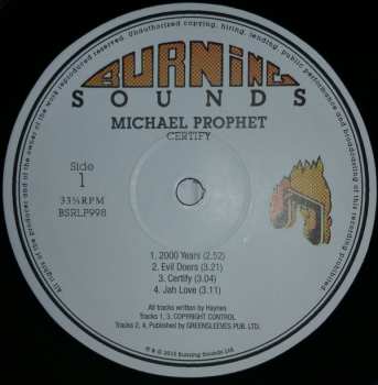 LP Michael Prophet: Certify LTD