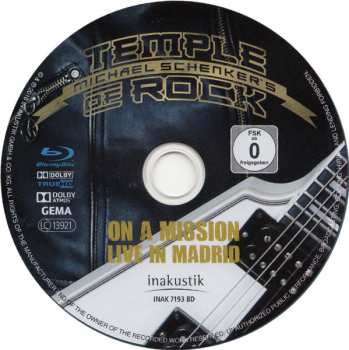 Blu-ray Michael Schenker's Temple Of Rock: On A Mission - Live In Madrid