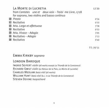 CD Emma Kirkby: Cantates À Voix Seule
