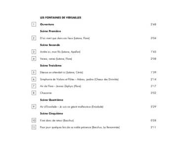 CD Michel Richard Delalande: Les Fontaines de Versailles - Le Concert D'Esculape