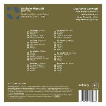CD Michele Mascitti: Sonate A Violino Solo E Basso, Opera Nona