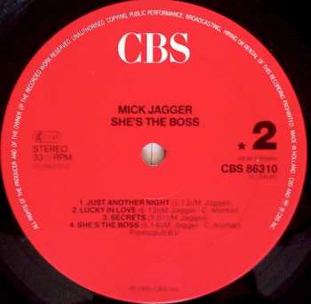 LP Mick Jagger: She's The Boss