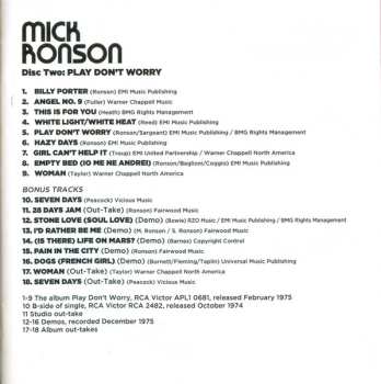 4CD/Doos Mick Ronson: Only After Dark The Complete MainMan Recordings