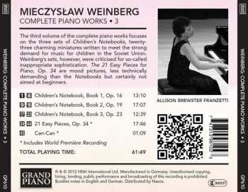 CD Mieczysław Weinberg: Complete Piano Works ･ 3, Children's Notebooks, Opp. 16, 19 And 23 ･ 21 Easy Pieces, Op. 34 ･  Can-Can