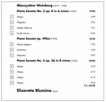 CD Mieczysław Weinberg: Piano Sonatas Opp. 9, 49bis & 56