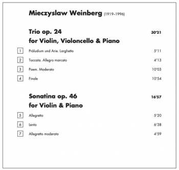 CD Mieczysław Weinberg: Piano Trio / Violin Sonatina / Double Bass Sonata