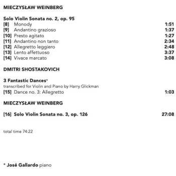 SACD Mieczysław Weinberg: Solo Sonatas For Violin Nos. 1 - 3