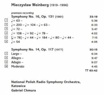 CD Mieczysław Weinberg: Symphonies, Vol. 3 - Symphony No. 14 • Symphony No. 16