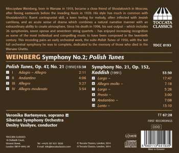 CD Mieczysław Weinberg: Symphony No. 21, Op. 152, Kaddish; Polish Tunes, Op. 47, No. 2