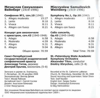 CD Mieczysław Weinberg: Symphony No.1, Cello Concerto