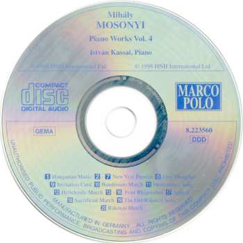 CD Kassai István: Piano Works Vol. 4
