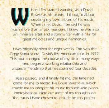 CD Mike Garson: The Bowie Variations For Piano