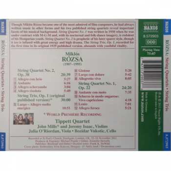 CD Miklós Rózsa: String Quartets Nos. 1 And 2 / String Trio (Original Version)