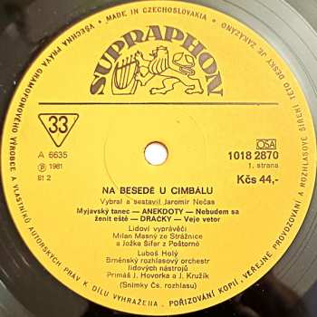 LP Milan Mastný: Na Besedě U Cimbálu
