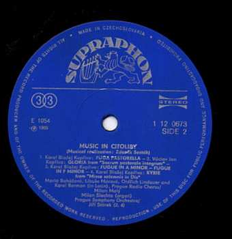 Album Milan Šlechta: Music in Cítoliby
