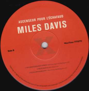 LP Miles Davis: Ascenseur Pour L'Échafaud (Lift To The Gallows)