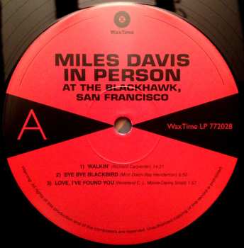 2LP Miles Davis: In Person Friday And Saturday Nights At The Blackhawk, San Francisco LTD