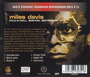 CD Miles Davis: Paul's Mall. Boston, September 1972